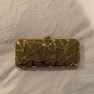 Gold evening clutch